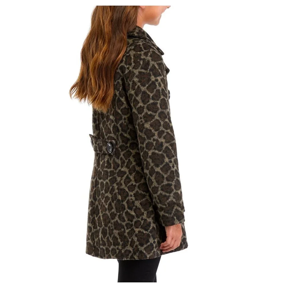 NWOT Vine and Valley Girls Size 16 Leopard Print Pea Coat NEVER WORN